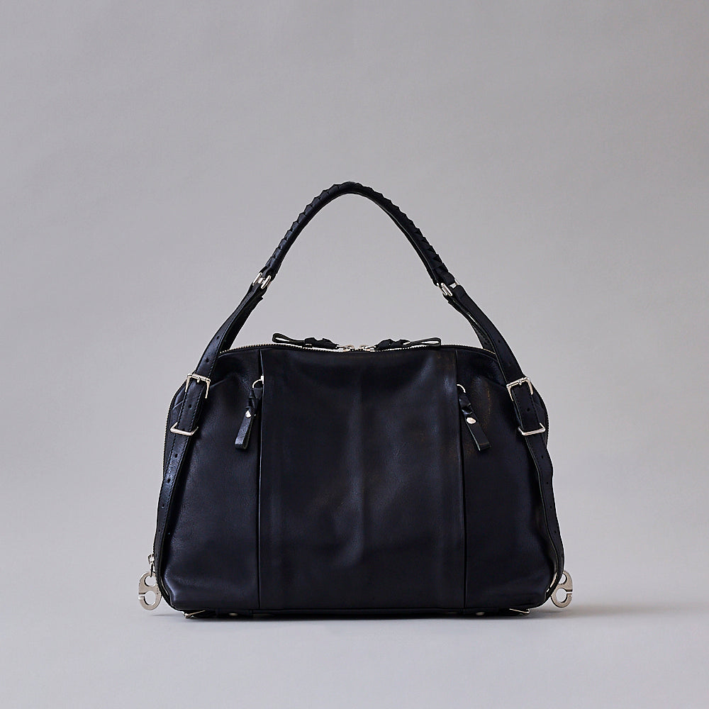 【新作】140段式カタパルト搭載　4.4㍉メス-4.4㍉オス　約38cm 黒 long stone SMALL / co25fwls010 / cow leather – cornelian