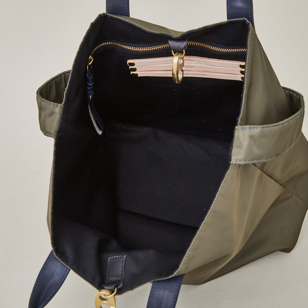 pack tote GROCERY / co21fwpt030 R Nylon * cow leather – cornelian